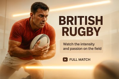 Dynamic Rugby Action Graphic Featuring a Player in Motion