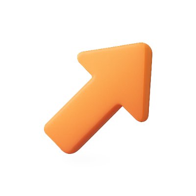 3D Orange Arrow Icon Pointing Upward