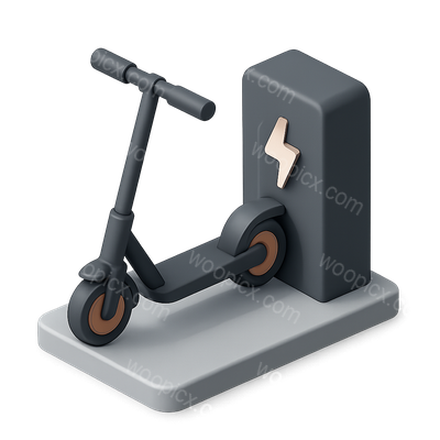 3D Electric Scooter Dock Icon in Isometric View