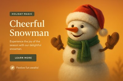 Cheerful Snowman Embracing Holiday Magic Theme