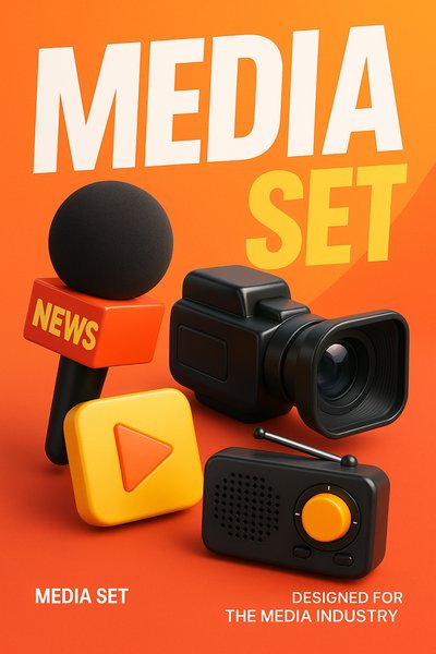 Vibrant Modern Media Set for News and Entertainment