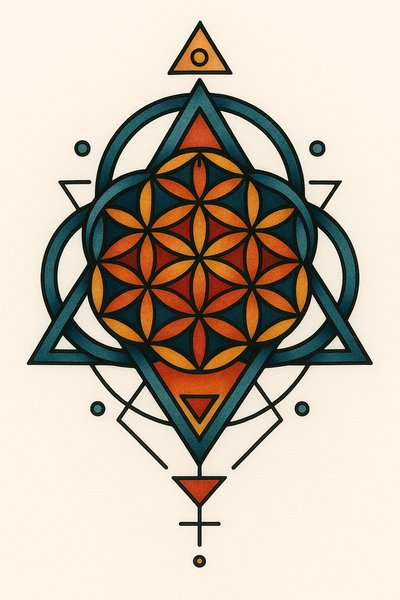 Intricate Geometric Mandala Design with Vibrant Colors