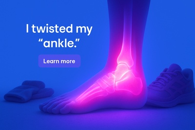 Glowing Ankle in Shadow with Neon Pink Light