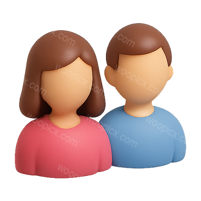 Stylized Couple Emoji Representing Friendship or Partnership