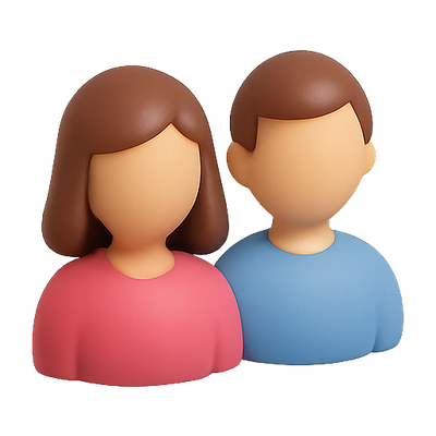 Stylized Couple Emoji Representing Friendship or Partnership