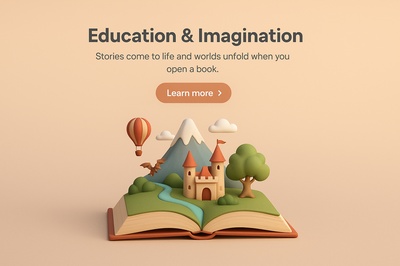 Fantasy World Inside a Book Promoting Imagination and Education