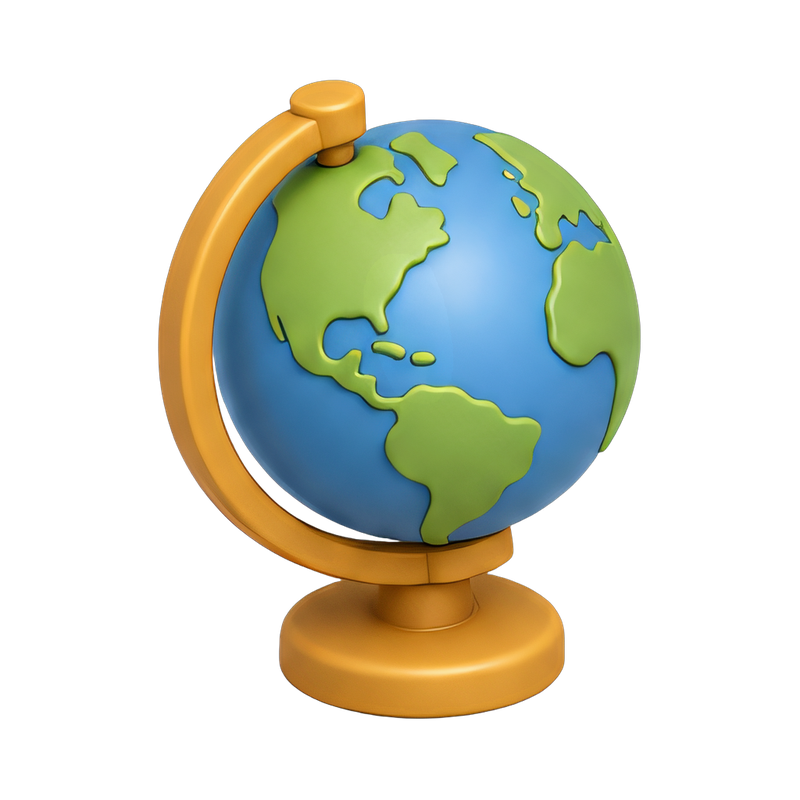 decorative globe on wooden stand