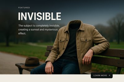 Surreal Invisible Concept on a Park Bench