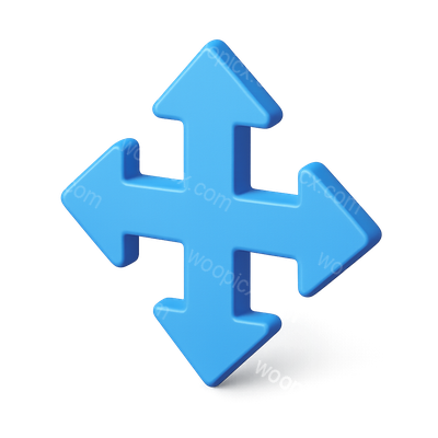 Stylish 3D Directional Arrows Icon in Isometric View