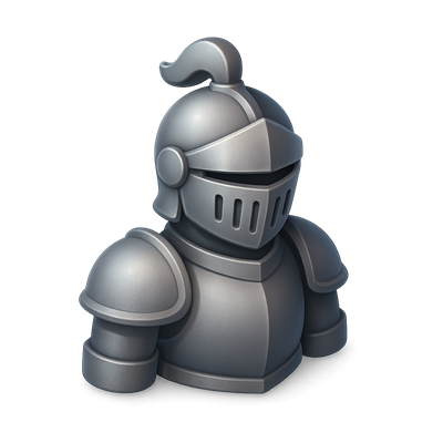 Stylized 3D Knight Icon with Volumetric Detail