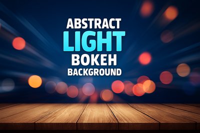 Dynamic Abstract Bokeh Background with Wooden Floor