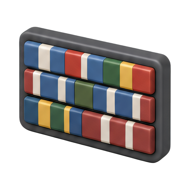 military service ribbon display