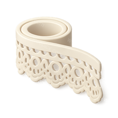 Elegant 3D Lace Trim Icon with Isometric View