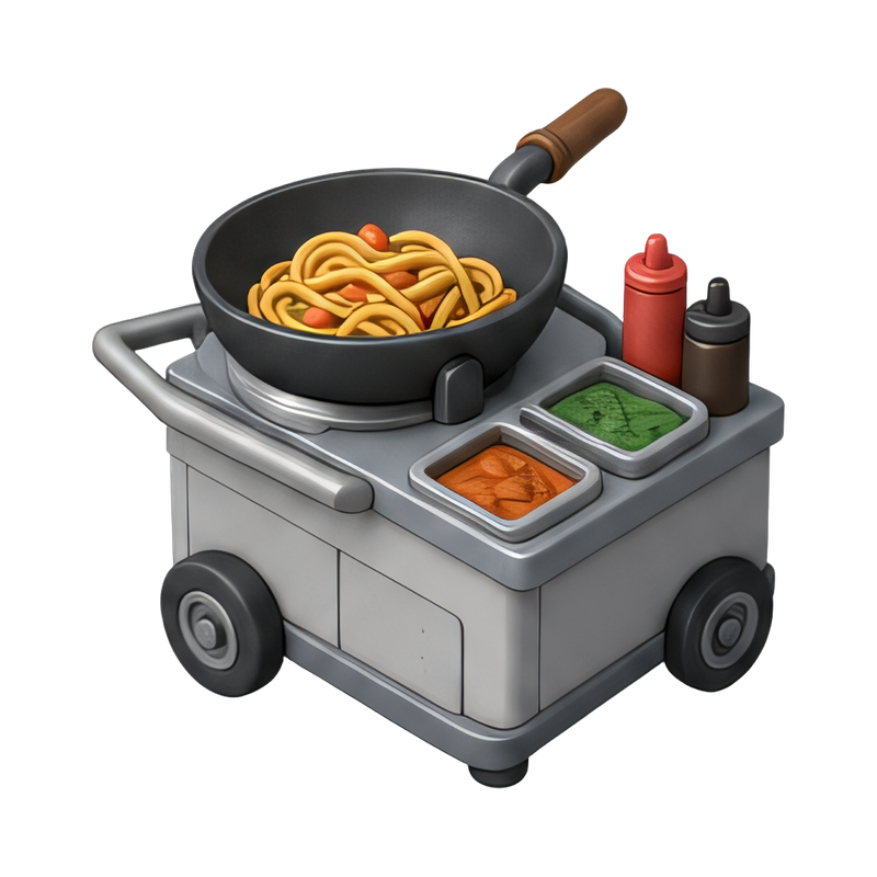 vibrant noodle wok cart