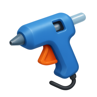 3D Icon of a Hot Glue Gun with Isometric View