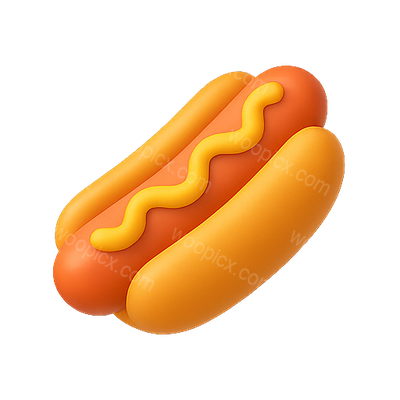 3D Render of a Colorful Hot Dog Icon