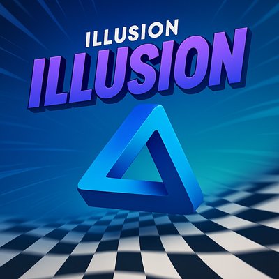 Dynamic Illusion with Bold Typography in 3D