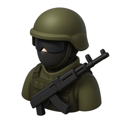3D Spetsnaz Icon with Volumetric Effect