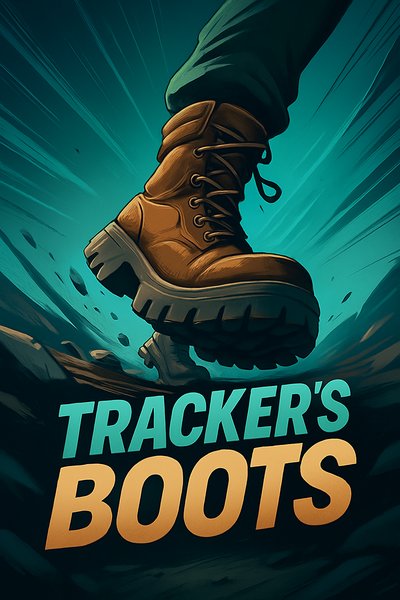 Dynamic Tracker’s Boots Illustration with Bold Typography