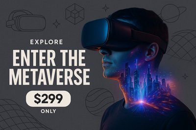 Explore the Metaverse with Futuristic VR Headset