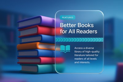 Colorful Literature Stack with Informative Overlay