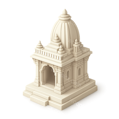 3D Icon of a Traditional Architectural Structure