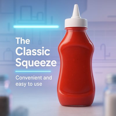 3D Render of Classic Ketchup Bottle with Modern Design