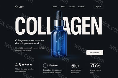 Modern Landing Page Design for Collagen Serum Product
