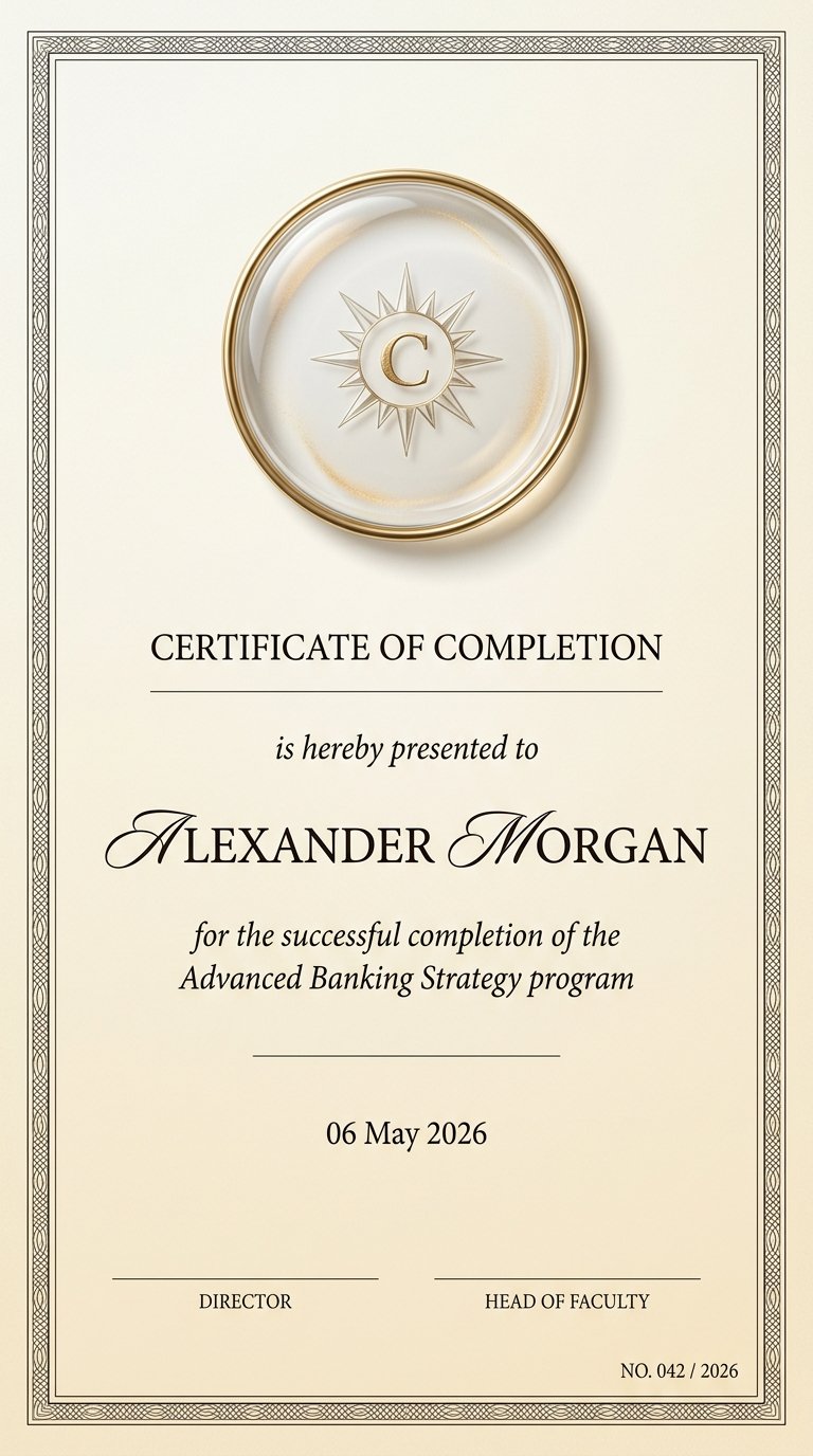 Elegant certificate of completion