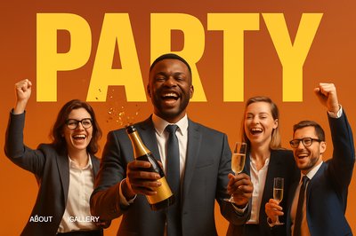 Dynamic Corporate Celebration with Business Professionals