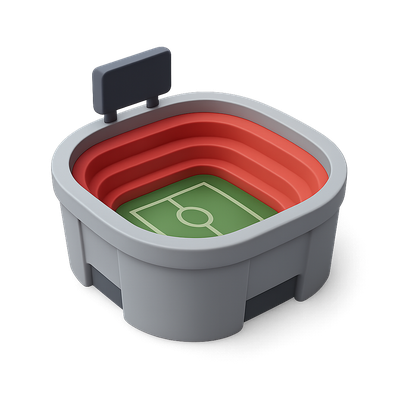 Stylish 3D Sports Stadium Icon with Isometric Design