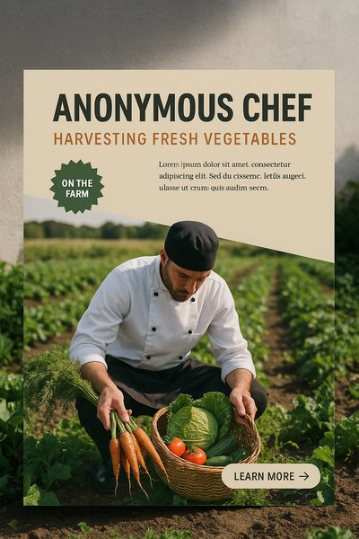 Anonymous Chef Harvesting Fresh Vegetables on a Farm