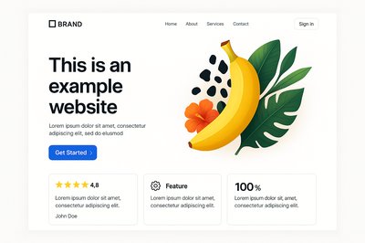 Tropical Floral Landing Page Design with Bold Typography