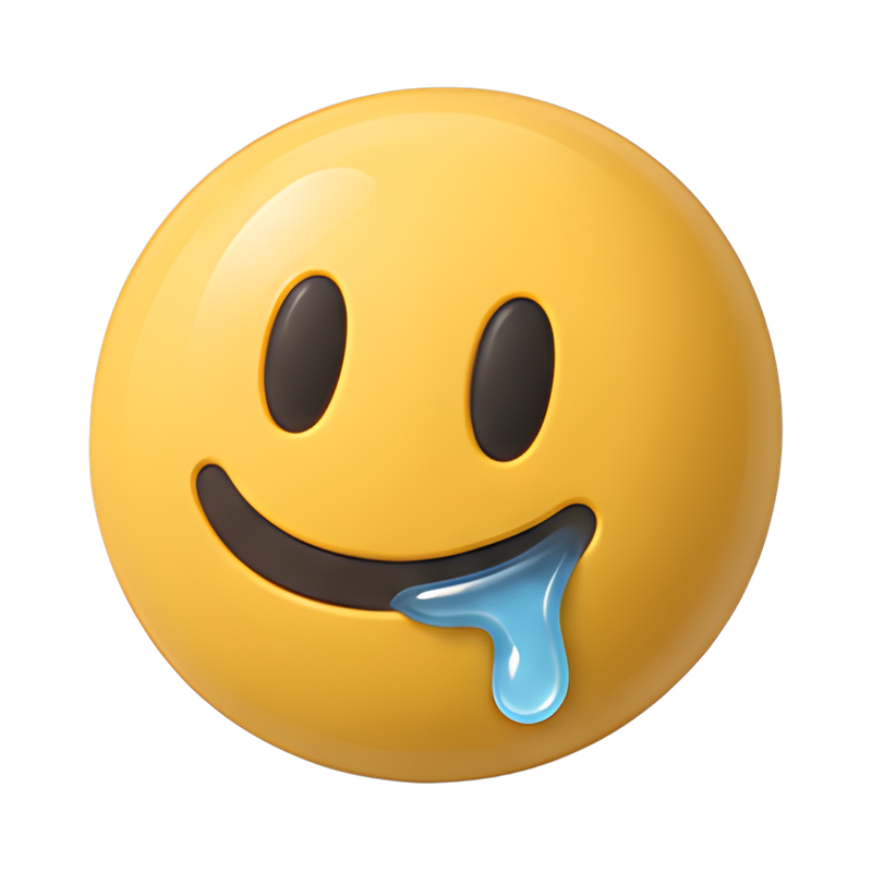 playful drooling smiley face