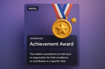 3D Medal Design for Achievement Award Recognition