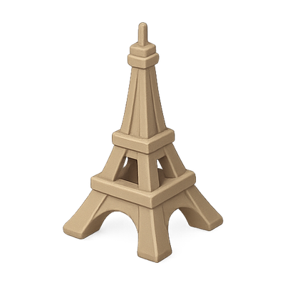 Miniature Eiffel Tower Model in Neutral Color