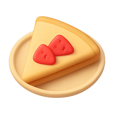 3D Rendered Slice of Pizza with Toppings