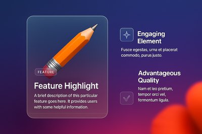 Feature Highlight with Pencil Illustration in Modern Design