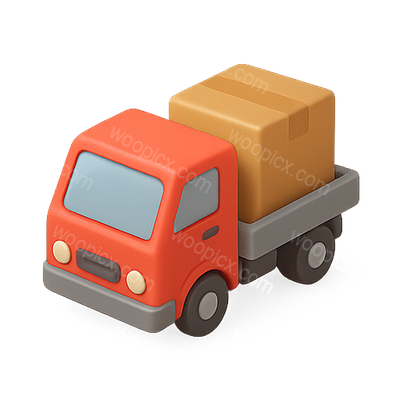 3D Render of a Delivery Truck with Cargo
