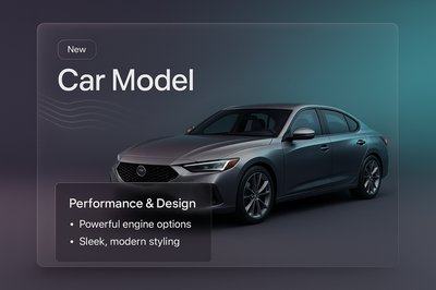 3D Visualization of a Stylish Car Model with Modern Design Elements