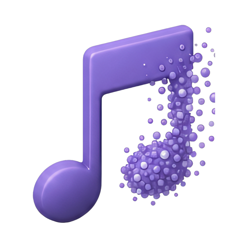 music note dissolving effect
