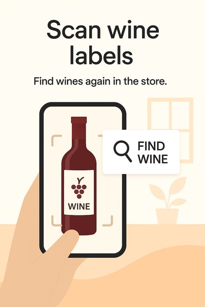 Mobile App Interface for Scanning Wine Labels