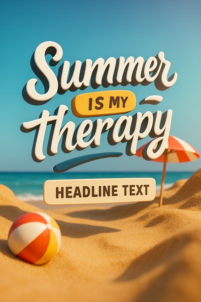 Vibrant Summer Vibes Themed Graphic for Relaxation
