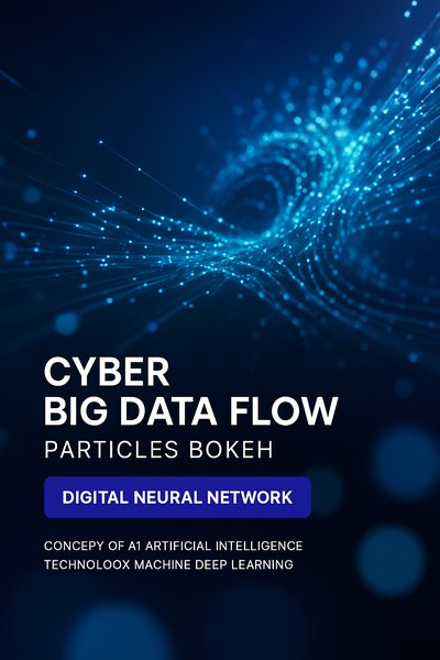 Cyber Big Data Flow with Particles and Bokeh Effects