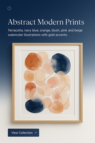 Abstract Modern Prints with Watercolor Elements