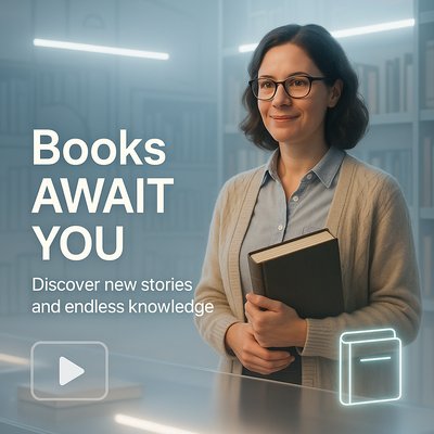 Promotional Image Highlighting Books and Knowledge