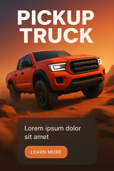 Dynamic Pickup Truck Image for Advertising Purposes
