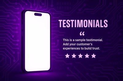 Digital Testimonials Display on Smartphone Mockup