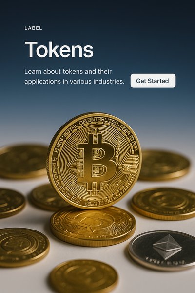 Stylish Web Page Design Featuring Tokens and Cryptocurrency