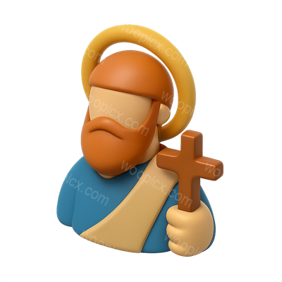 3D Icon of an Apostle in Isometric View